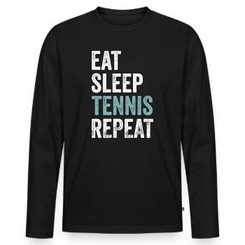 Mangez Sleep Tennis Joueur de tennis répétitif - T-shirt manches longues Premium bio Homme - noir - Devant - Nico (187cm)