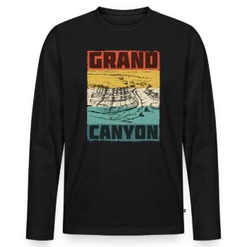 Grand Canyon National Park Merchandise Retro - Men's Premium Organic Long Sleeve Shirt - black - Front - Nico (187cm)