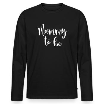 Mama Wird TShirt Niedliche Schwangerschaftsankündigung - Männer Premium Bio Langarmshirt - Schwarz - Vorne - Nico (187cm)