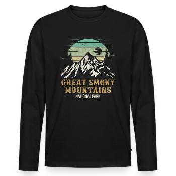 Great Smoky Mountains National Park Merchandise - Men's Premium Organic Long Sleeve Shirt - black - Front - Nico (187cm)