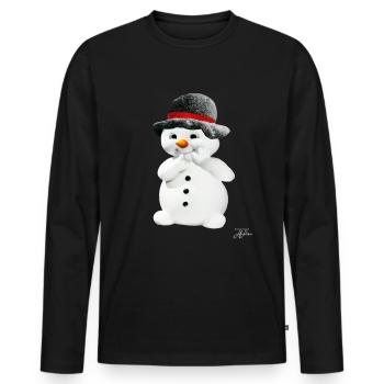 Weihnachten Weihnachten Weihnachten Weihnachtszeit - Männer Premium Bio Langarmshirt - Schwarz - Vorne - Nico (187cm)