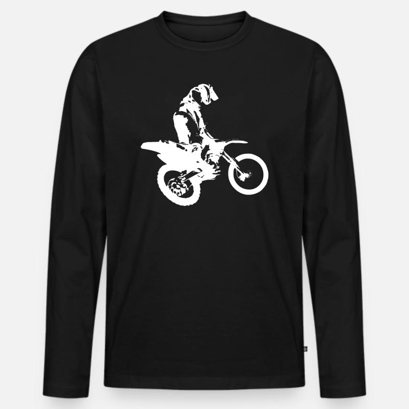 Motorrad / Schmutzfahrrad - Männer Premium Bio Langarmshirt - Schwarz