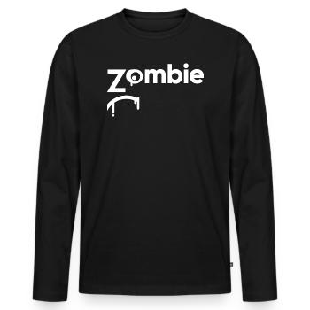 Zombi - T-shirt manches longues Premium bio Homme - noir - Devant - Nico (187cm)