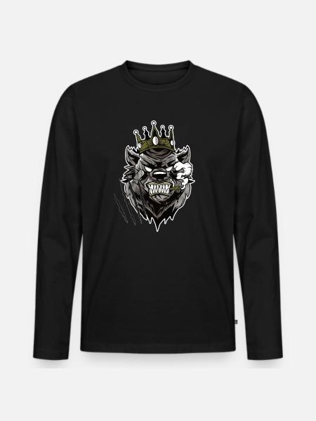 Bear King, Bear King Gift - Men's Premium Organic Long Sleeve Shirt - black