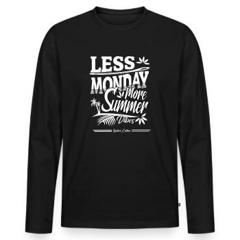 less monday more Summer Gift - Men's Premium Organic Long Sleeve Shirt - black - Front - Nico (187cm)