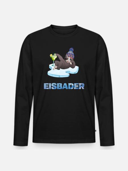 eisbaden winterbader cool icebath kälteresistent - Männer Premium Bio Langarmshirt - Schwarz