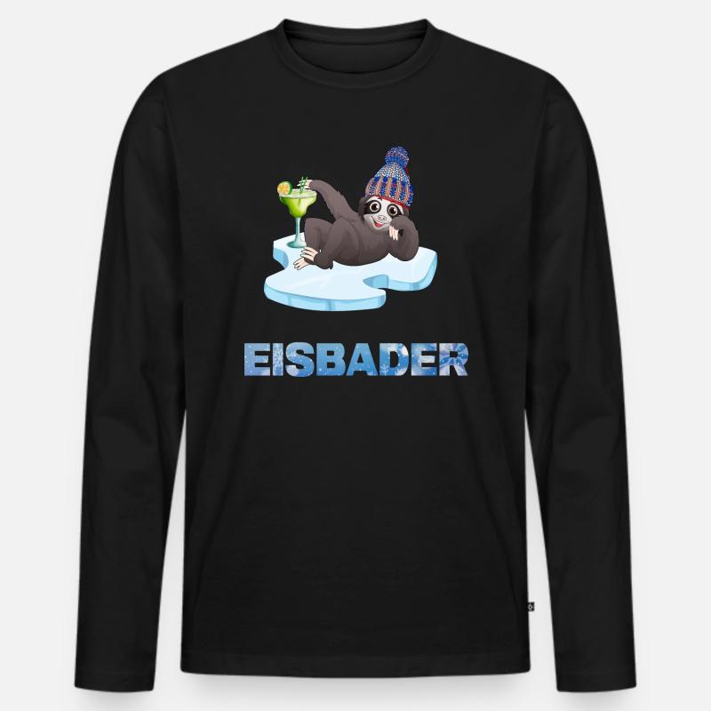 eisbaden winterbader cool icebath kälteresistent - Männer Premium Bio Langarmshirt - Schwarz