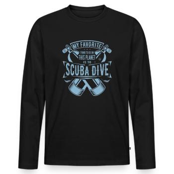 Ma chose préférée à faire est le cadeau de plongée sous-marine - T-shirt manches longues Premium bio Homme - noir - Devant - Nico (187cm)