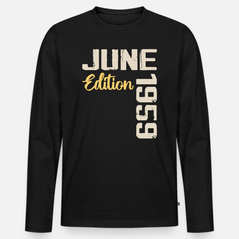 Jahrgang Juni 1959 Geschenk Juni 1959 Geburtstag - Männer Premium Bio Langarmshirt - Schwarz