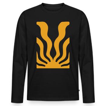 Abstract Flora - Men's Premium Organic Long Sleeve Shirt - black - Front - Nico (187cm)