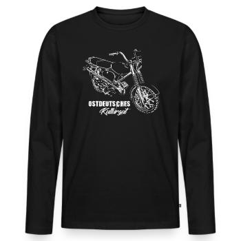 Simson S51 - Ostdeutsches Kulturgut ! - Männer Premium Bio Langarmshirt - Schwarz - Vorne - Nico (187cm)