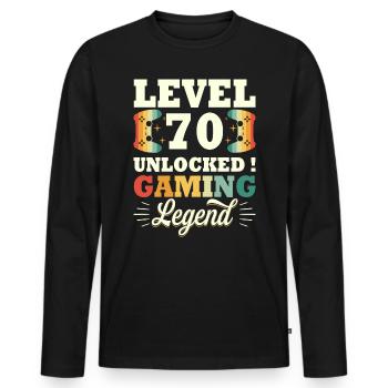 Level 70 Anniversary Gamer 70 Years - Men's Premium Organic Long Sleeve Shirt - black - Front - Nico (187cm)
