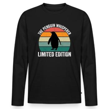 The Penguin Whisperer - Männer Premium Bio Langarmshirt - Schwarz - Vorne - Nico (187cm)