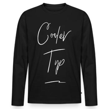 Cool Guy Funny Saying - Men's Premium Organic Long Sleeve Shirt - black - Front - Nico (187cm)