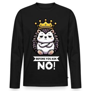 Before You Ask Hedgehog Hedgehog Lover Hedgehog Stinger - Men's Premium Organic Long Sleeve Shirt - black - Front - Nico (187cm)