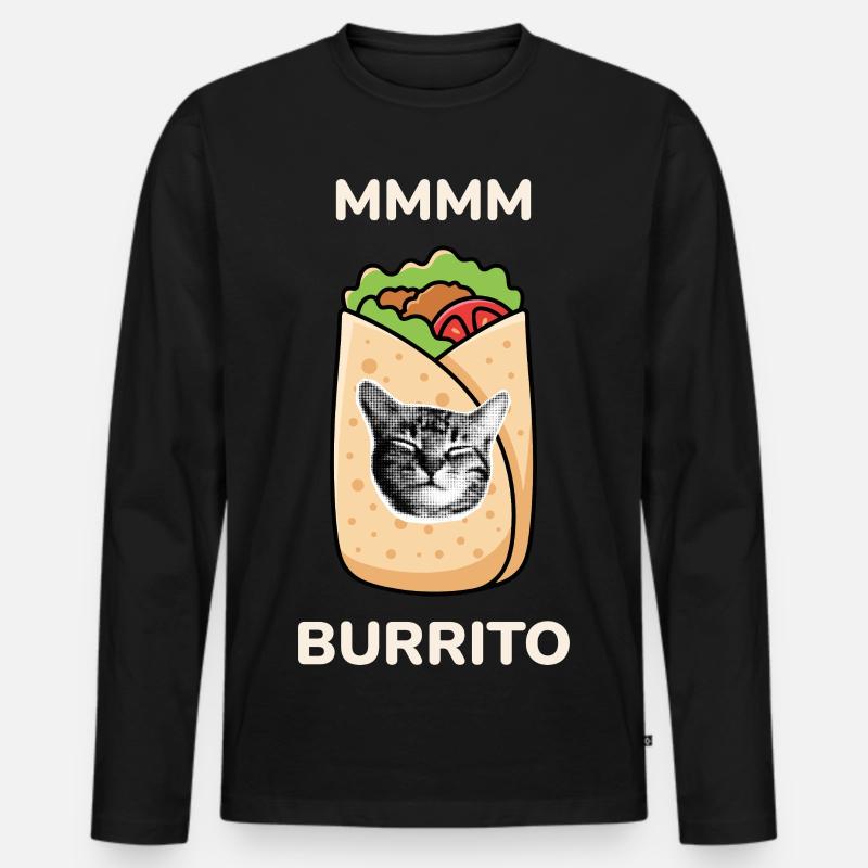 MMMM Burrito - Männer Premium Bio Langarmshirt - Schwarz