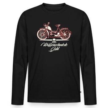Simson SR2 - DDR Ostalgie Moped Suhl - Männer Premium Bio Langarmshirt - Schwarz - Vorne - Nico (187cm)