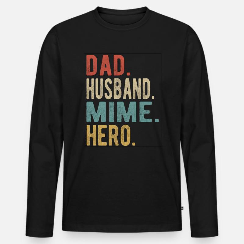 Pantomime Papa Ehemann Held - Männer Premium Bio Langarmshirt - Schwarz