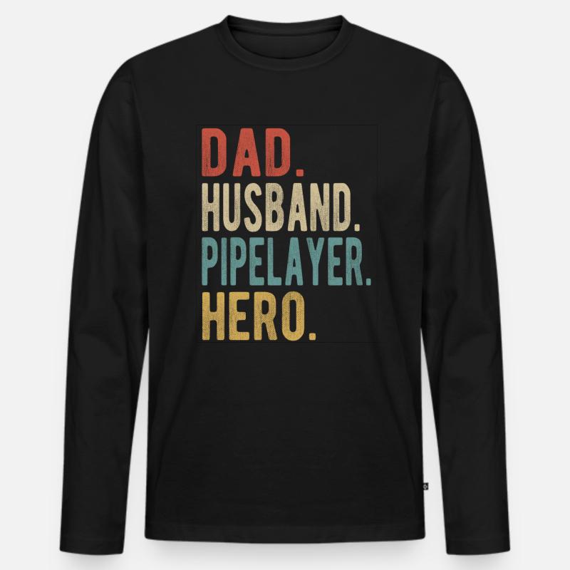 Rohrleger Papa Ehemann Held - Männer Premium Bio Langarmshirt - Schwarz