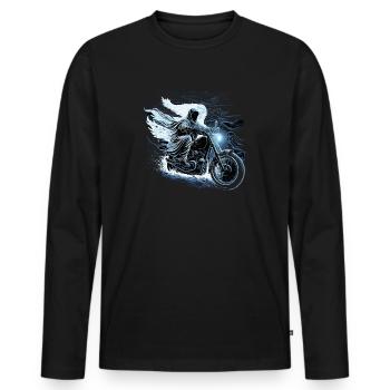 Horror Motorcycle Spirit - Men's Premium Organic Long Sleeve Shirt - black - Front - Nico (187cm)