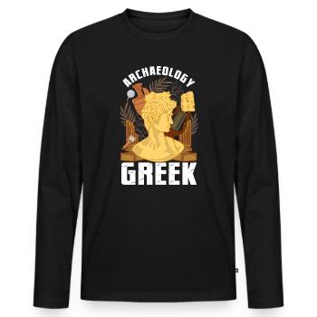 Archaeology Humor Archaeology Greek Archaeologist - Men's Premium Organic Long Sleeve Shirt - black - Front - Nico (187cm)