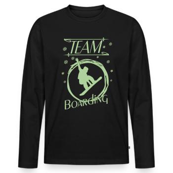 Team Boarding Snowboarding - Männer Premium Bio Langarmshirt - Schwarz - Vorne - Nico (187cm)