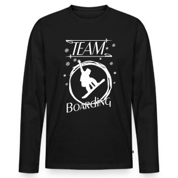 Boarding Snowboarding - Männer Premium Bio Langarmshirt - Schwarz - Vorne - Nico (187cm)