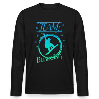 boarden boarding - Männer Premium Bio Langarmshirt - Schwarz - Vorne - Nico (187cm)