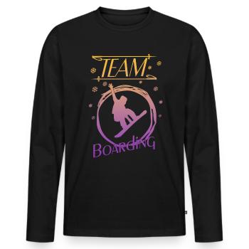 Boarding is my passion - Männer Premium Bio Langarmshirt - Schwarz - Vorne - Nico (187cm)