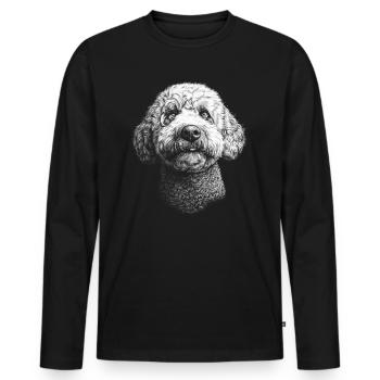 Lagotto Romagnolo Portrait Dog Dog - Men's Premium Organic Long Sleeve Shirt - black - Front - Nico (187cm)