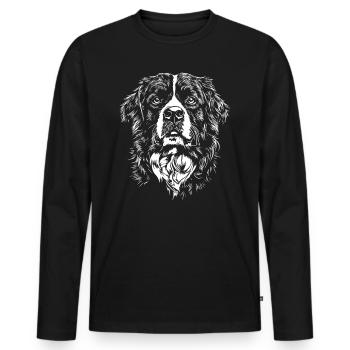 Bouvier Bernois Portrait Chien Chien - T-shirt manches longues Premium bio Homme - noir - Devant - Nico (187cm)