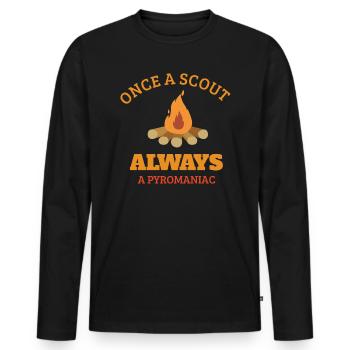 SCOUTS: Once A Scout - Männer Premium Bio Langarmshirt - Schwarz - Vorne - Nico (187cm)