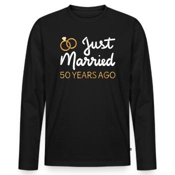 Gerade vor 50 Jahren geheiratet IV - Männer Premium Bio Langarmshirt - Schwarz - Vorne - Nico (187cm)