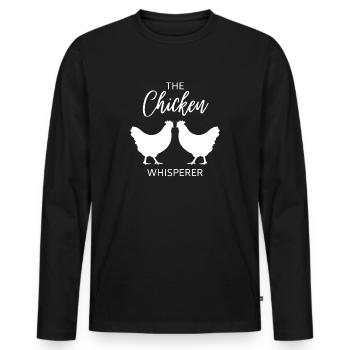 The Chicken Whisperer - Men's Premium Organic Long Sleeve Shirt - black - Front - Nico (187cm)