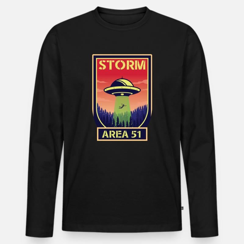 Storm Area 51 - Männer Premium Bio Langarmshirt - Schwarz