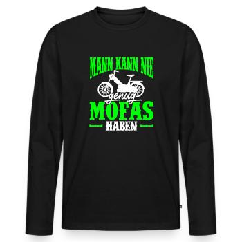 Mofa - Männer Premium Bio Langarmshirt - Schwarz - Vorne - Nico (187cm)