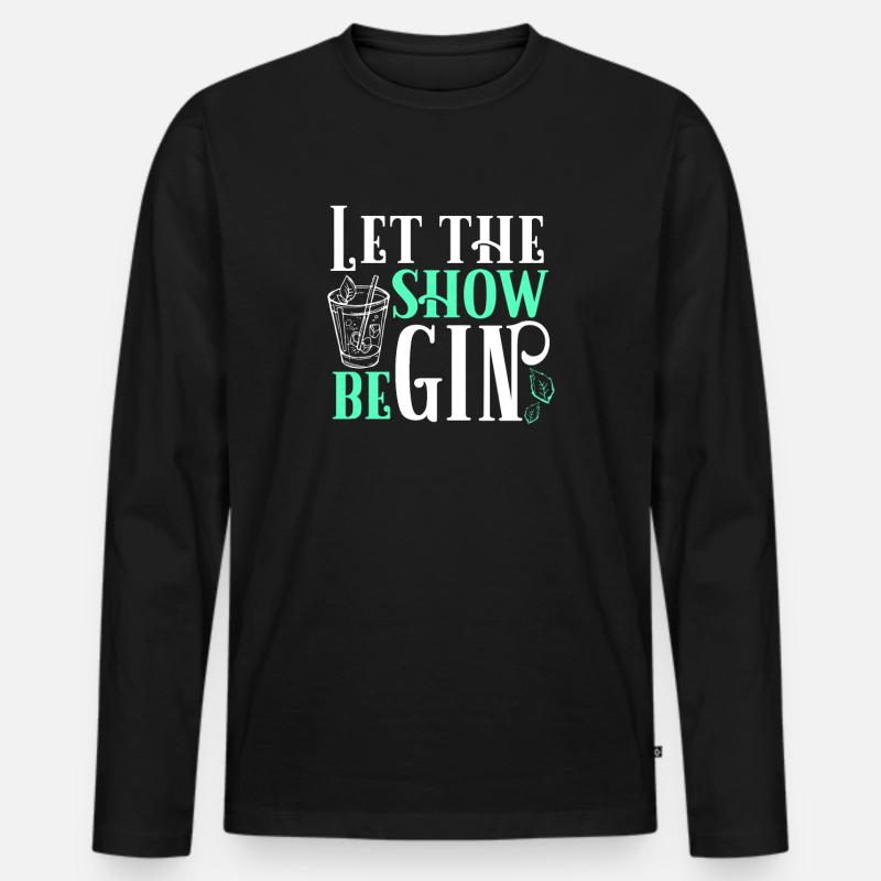 Gin - Männer Premium Bio Langarmshirt - Schwarz