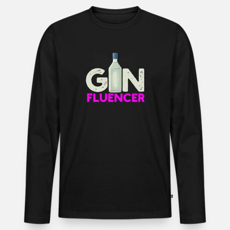 Gin Fluencer - Männer Premium Bio Langarmshirt - Schwarz
