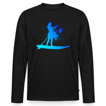 Stand up Paddle Stand up Paddle Homme - T-shirt manches longues Premium bio Homme - noir - Devant - Nico (187cm)