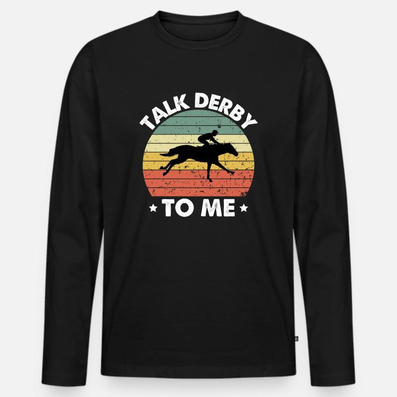 Talk Derby To Me - Männer Premium Bio Langarmshirt - Schwarz