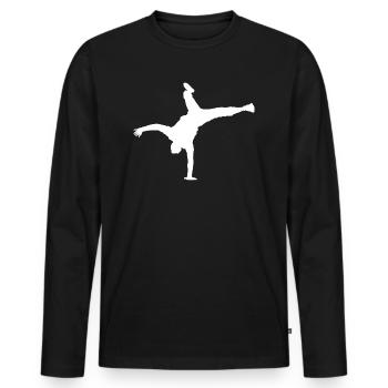 Break Dance Bgirl Breakdance Bboy Hommes - T-shirt manches longues Premium bio Homme - noir - Devant - Nico (187cm)
