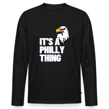 IT'S A PHILLY THING - Men's Premium Organic Long Sleeve Shirt - black - Front - Nico (187cm)