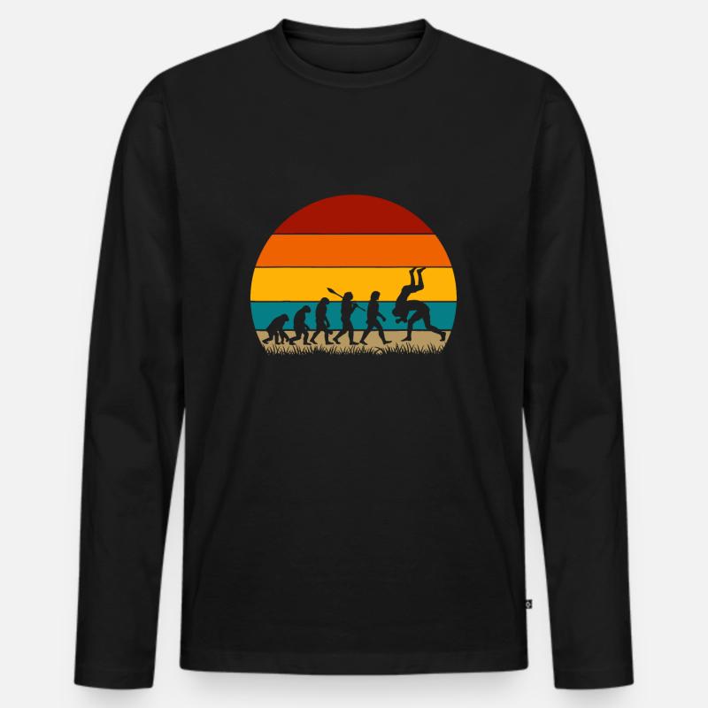 Retro Evolution Wrestling - Men's Premium Organic Long Sleeve Shirt - black