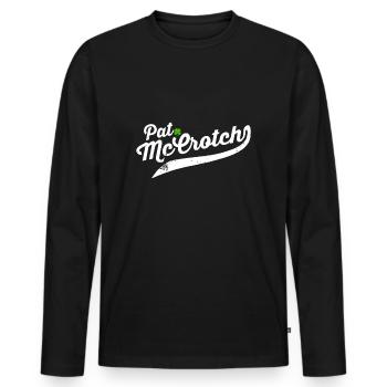 Pat McCrotch Funny Irish Name | St Patricks Day - Men's Premium Organic Long Sleeve Shirt - black - Front - Nico (187cm)