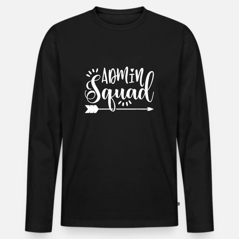 Schul-Admin-Geschenk-Admin-Squad - Männer Premium Bio Langarmshirt - Schwarz