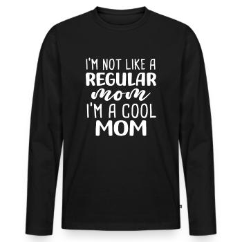 Ich bin nicht wie eine normale Mutter, ich bin eine coole Mutter - Männer Premium Bio Langarmshirt - Schwarz - Vorne - Nico (187cm)