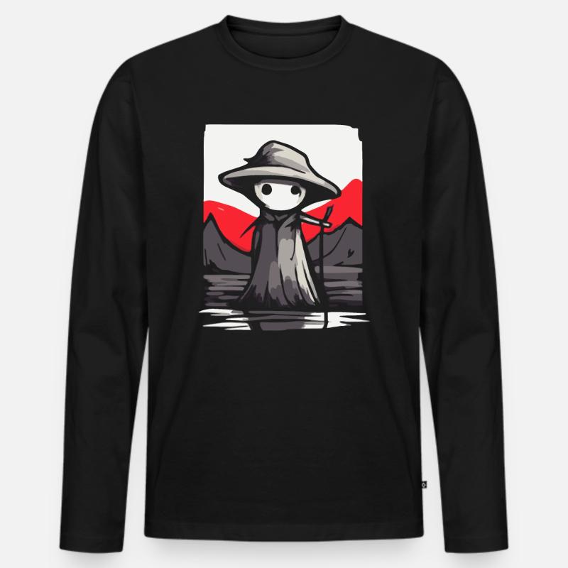 Japans Rote Sonne: Der Berg-Schäfer - Männer Premium Bio Langarmshirt - Schwarz
