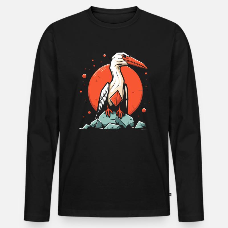 Ein majestätischer Seevogel Vogel - Männer Premium Bio Langarmshirt - Schwarz