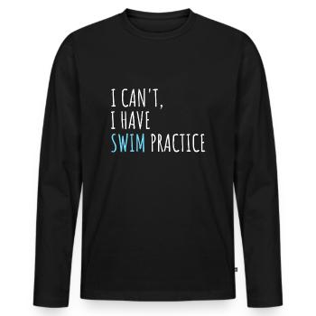 Je ne peux pas avoir la pratique de la natation drôle de natation - T-shirt manches longues Premium bio Homme - noir - Devant - Nico (187cm)