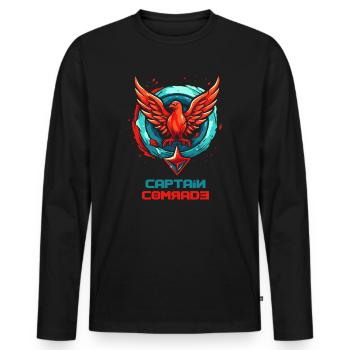 Captain Mate - Men's Premium Organic Long Sleeve Shirt - black - Front - Nico (187cm)